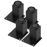 4Pcs/Set Furniture Leg Adjustable Height Aluminum Alloy Square Support for Sofa Cabinet80mm - Side View
