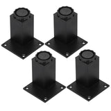4Pcs/Set Furniture Leg Adjustable Height Aluminum Alloy Square Support for Sofa Cabinet80mm - Rear View