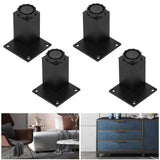 4Pcs/Set Furniture Leg Adjustable Height Aluminum Alloy Square Support for Sofa Cabinet80mm