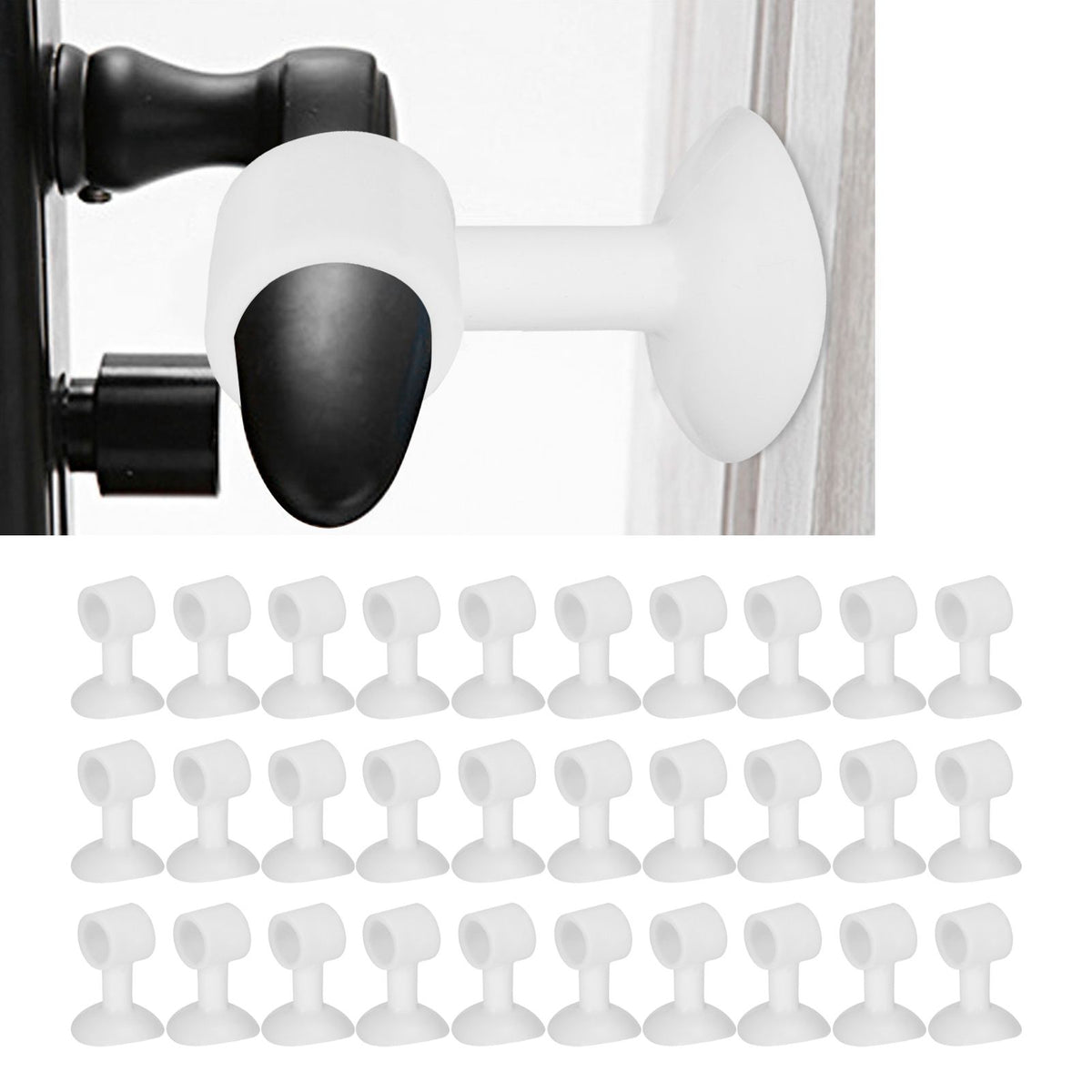 30Pcs Door Stopper Silicone Anti-Collision Door Handle Stopper Mute Suction Buffer Crash Pad