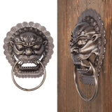 Chinese Style Door Knocker Antique Animal Head Door Ring Wooden Door Pull Ring Replacement Parts - Extra Image