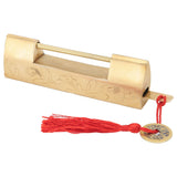 Brass Lock with Key 6.5cm Antique Chinese Style Carved Padlock for Jewelry Box Cabinet - 45-Degree Angle