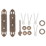 Door Handle Antique Brass Exquisite Pattern Straight Bar Handle Accessories for Cabinet Wardrobe