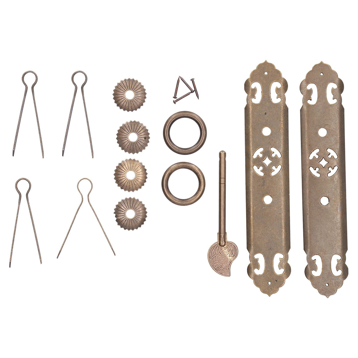 Chinese Style Door Handle Retro Straight Bar Hollow Handle Drawer Cupboard Hardware Fittings