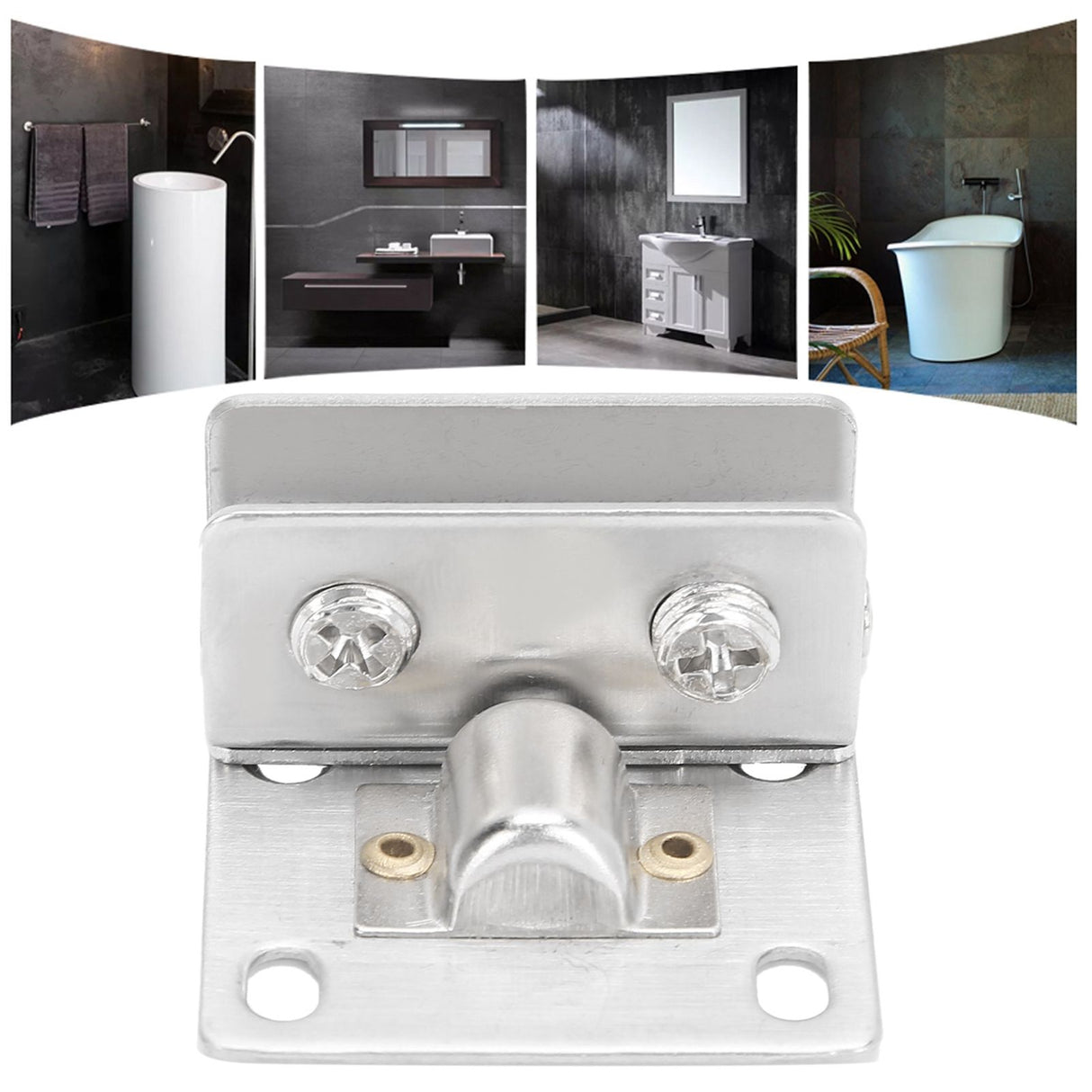 Stainless Steel Glass Door Hinge Punchfree Clamp Clip Bracket S Unilateral Clip