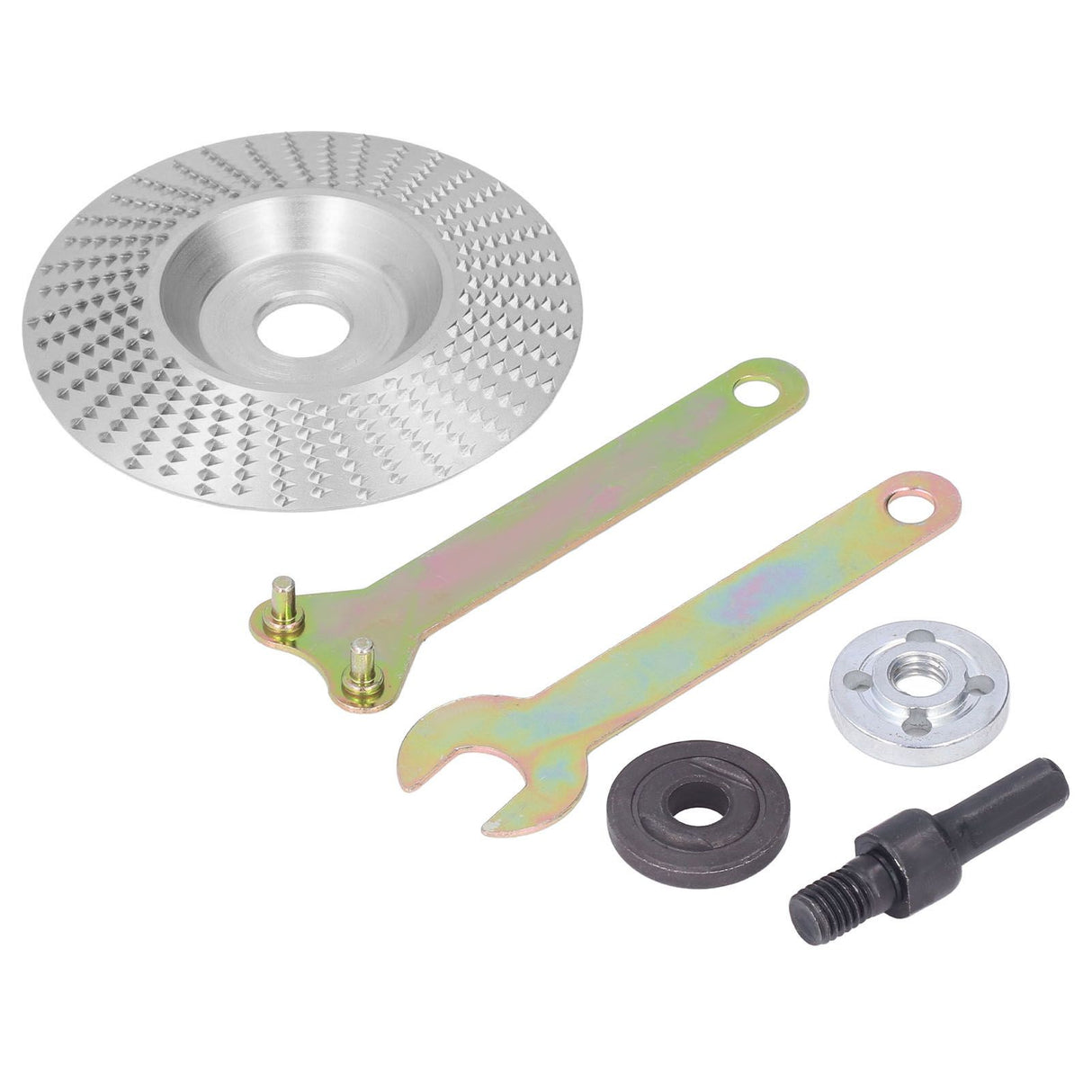Grinding Shaping Disc Tungsten Carbide 100mm OD 16mm Hole Dia for Angle Grinder WoodworkingSilver
