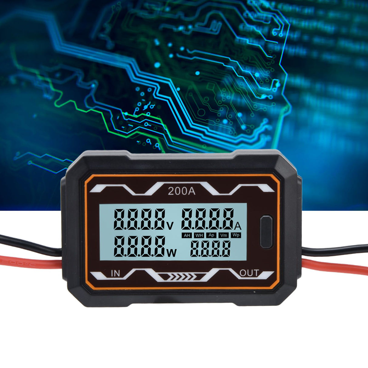 DC Power Meter Backlight Setting Large Screen Display Multifunctional Power Tester for Solar Energy Systems 0 to 60V200A