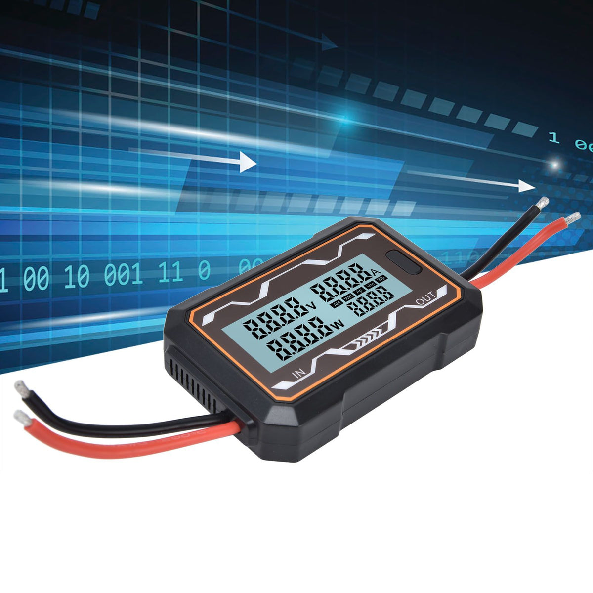DC Power Meter Backlight Setting Large Screen Display Multifunctional Power Tester for Solar Energy Systems 0 to 60V150A