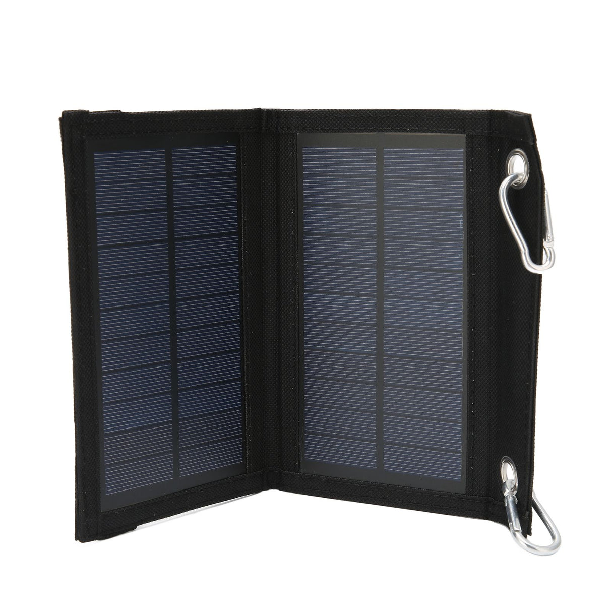 4W 2 Fold Solar Panels Portable High Conversion Efficiency Polysilicon Mobile Power with Climbing Buckle for Automobile