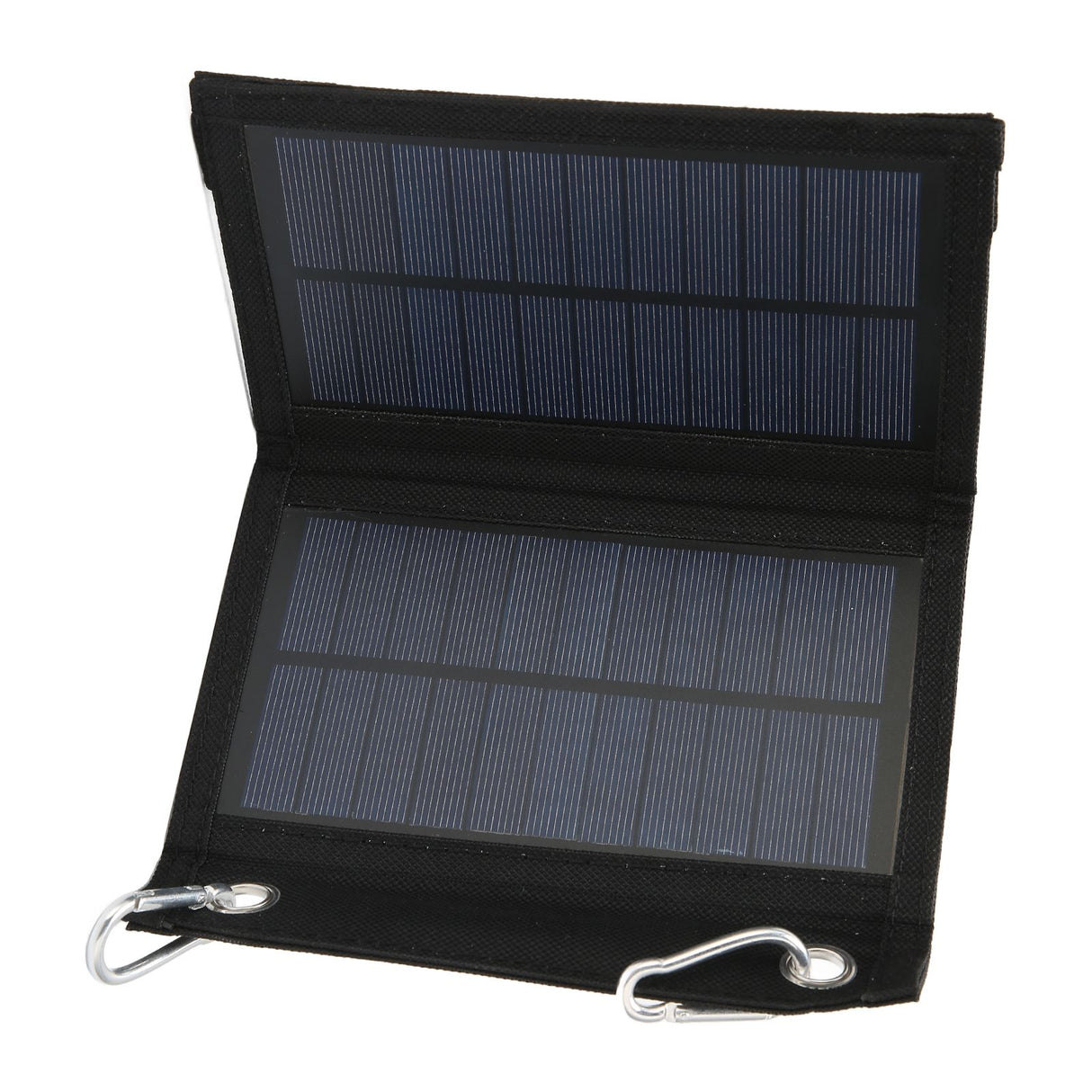 4W 2 Fold Solar Panels Portable High Conversion Efficiency Polysilicon Mobile Power with Climbing Buckle for Automobile