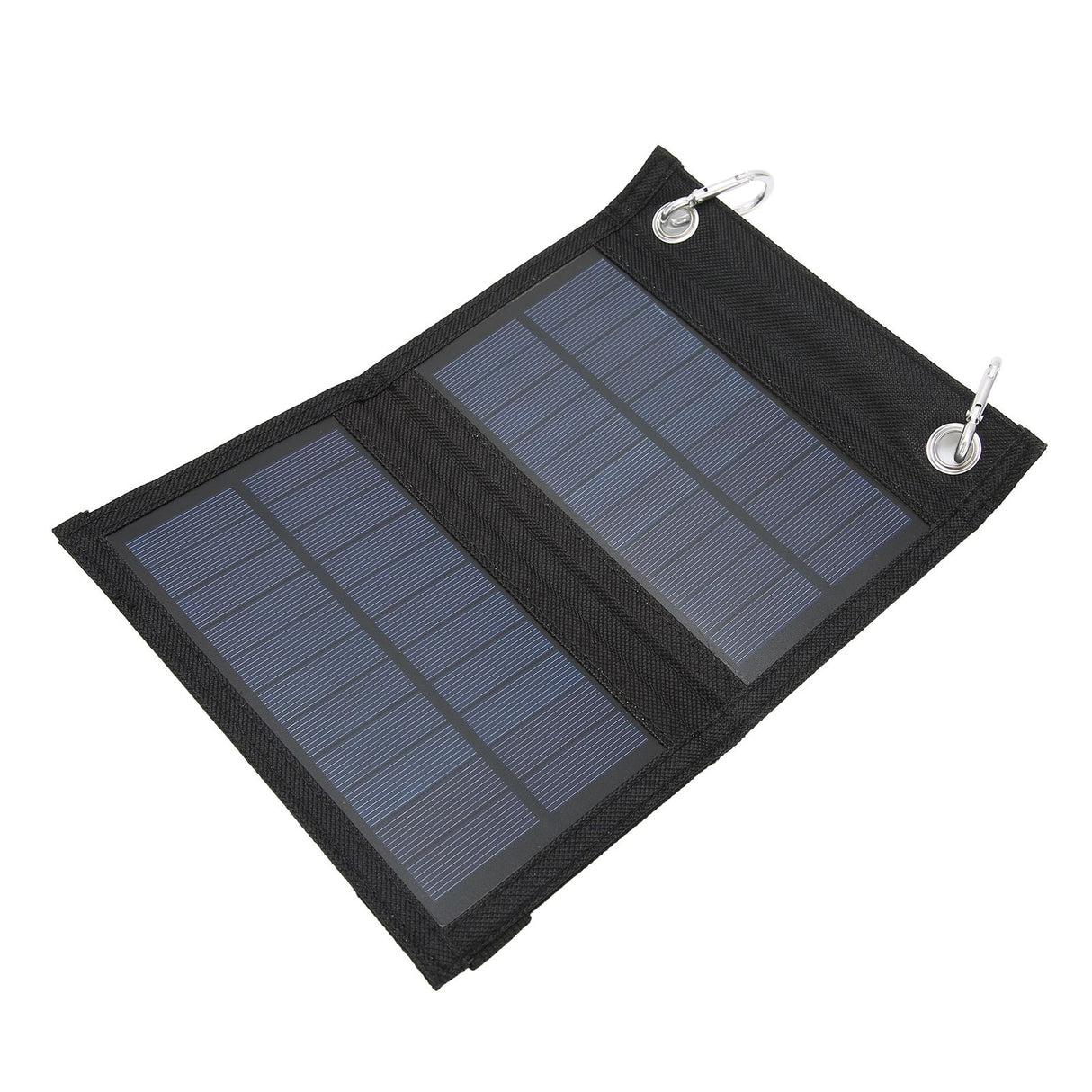 4W 2 Fold Solar Panels Portable High Conversion Efficiency Polysilicon Mobile Power with Climbing Buckle for Automobile