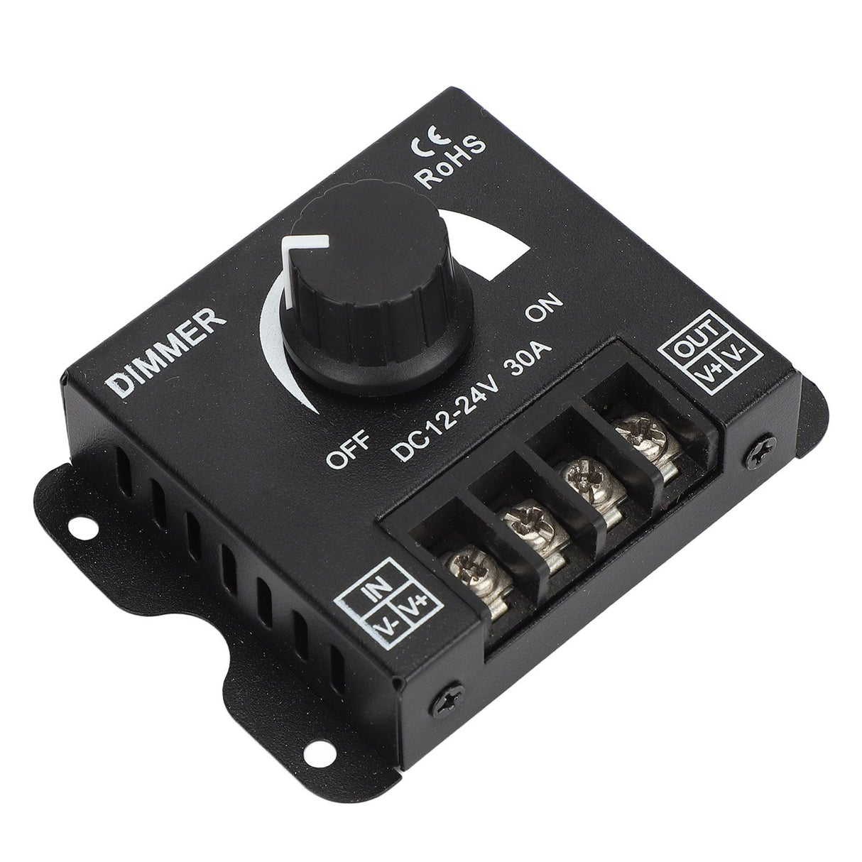 LED Dimmer Single Channel Stepless Dimming Excellent Heat Dissipation LED Light Strip Dimmer DC 12‑24V