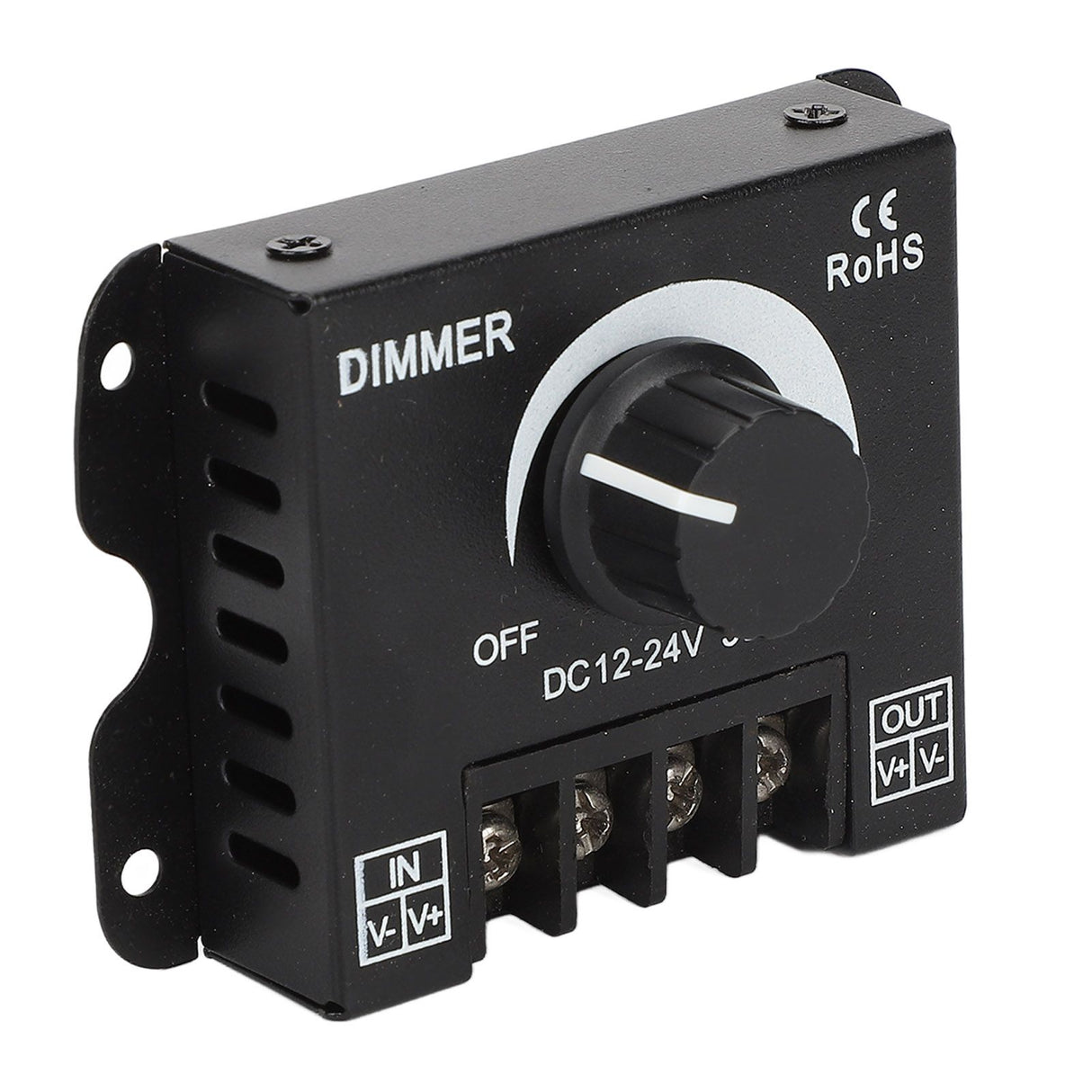 LED Dimmer Single Channel Stepless Dimming Excellent Heat Dissipation LED Light Strip Dimmer DC 12‑24V