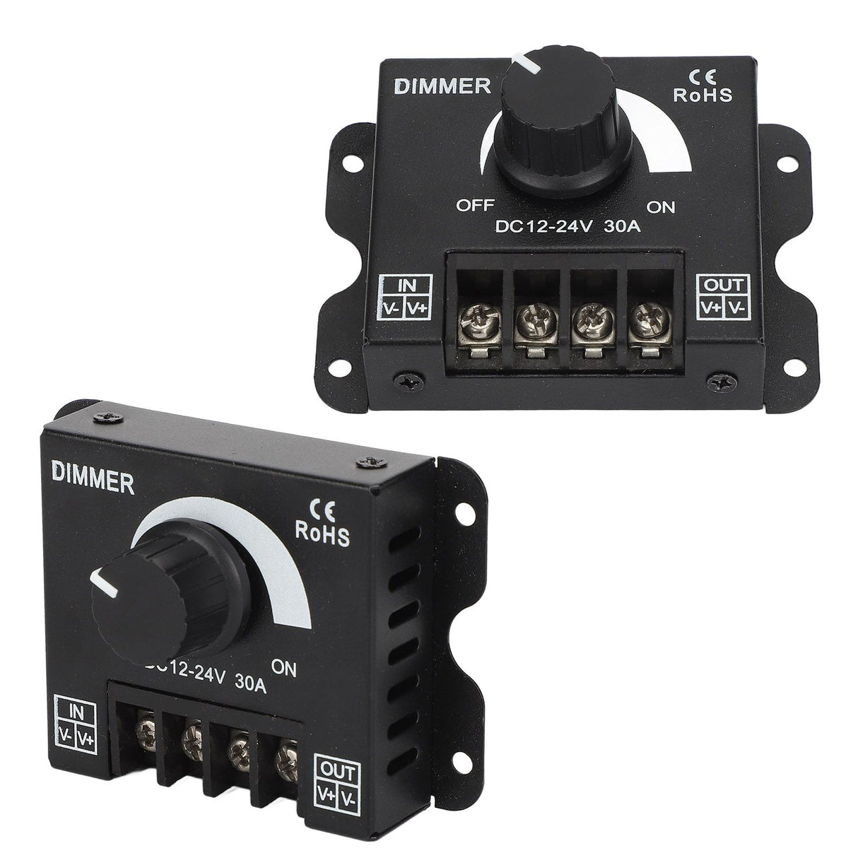 LED Dimmer Single Channel Stepless Dimming Excellent Heat Dissipation LED Light Strip Dimmer DC 12‑24V