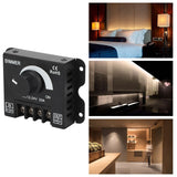 LED Dimmer Single Channel Stepless Dimming Excellent Heat Dissipation LED Light Strip Dimmer DC 12‑24V
