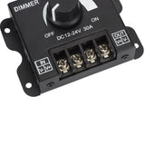 LED Dimmer Single Channel Stepless Dimming Excellent Heat Dissipation LED Light Strip Dimmer DC 12‑24V