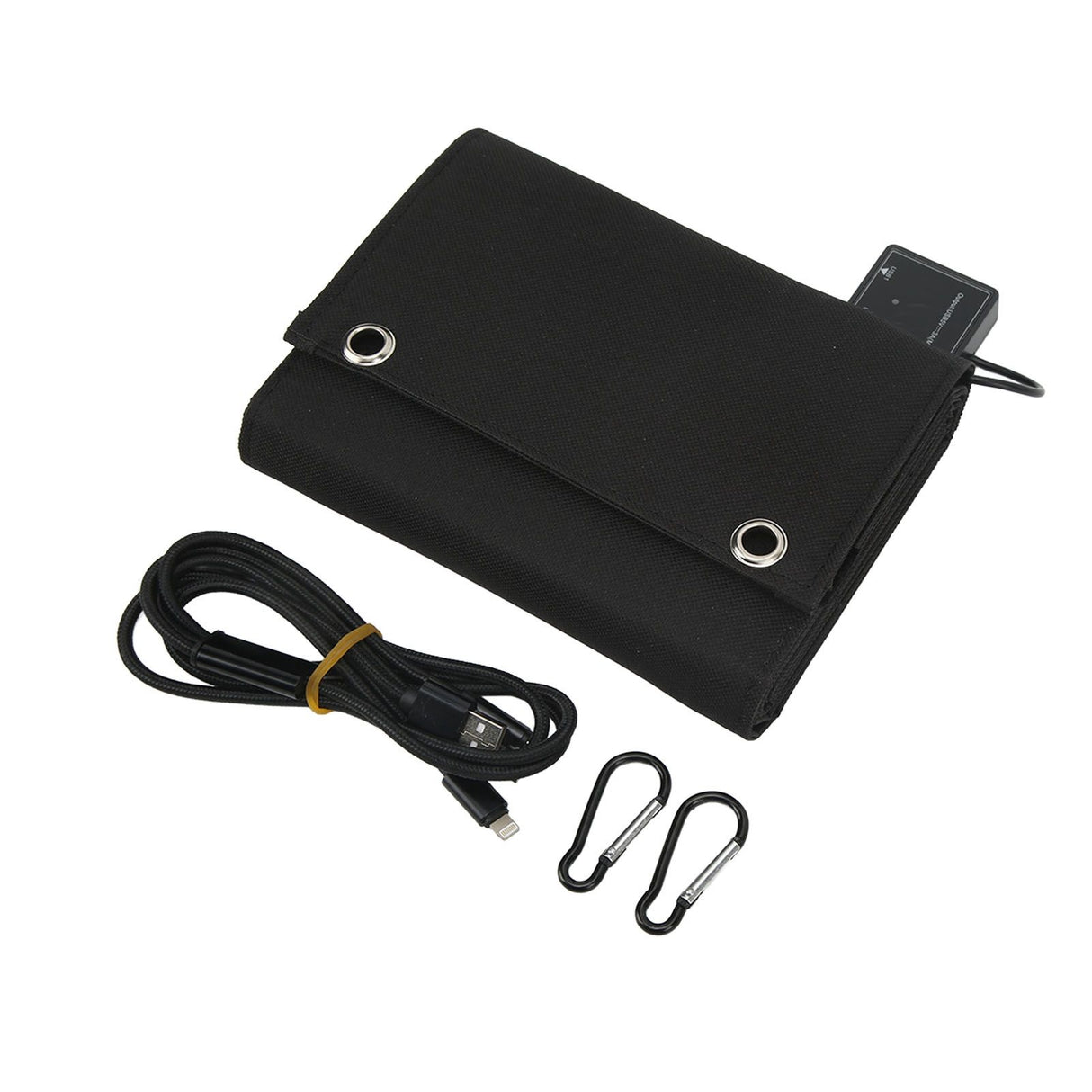 25W 5V Foldable Solar Charger Kit 8 Fold Solar Panels with 1 to 3 USB Charging Cable and Climbing Buckle for Outdoor