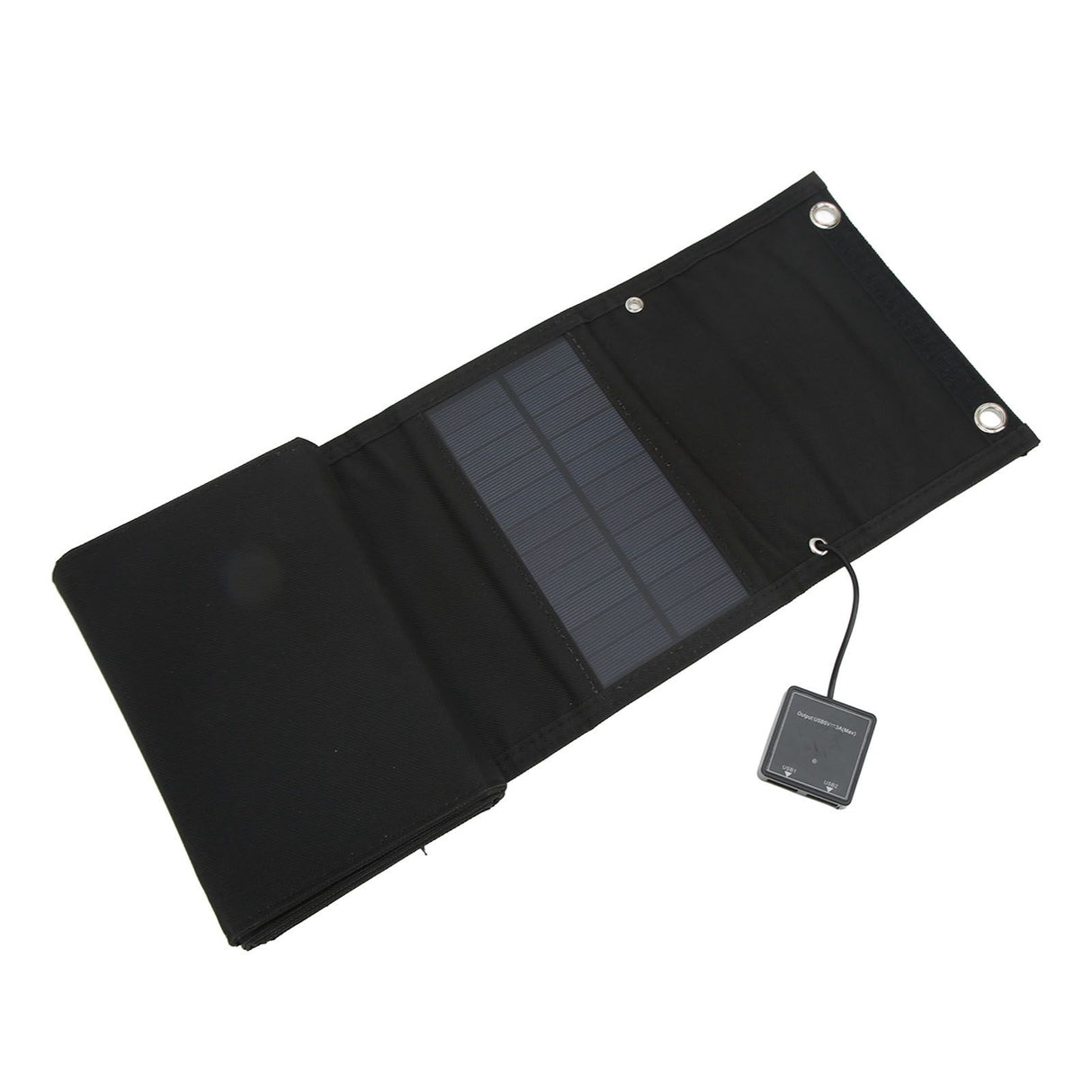 25W 5V Foldable Solar Charger Kit 8 Fold Solar Panels with 1 to 3 USB Charging Cable and Climbing Buckle for Outdoor