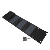 25W 5V Foldable Solar Charger Kit 8 Fold Solar Panels with 1 to 3 USB Charging Cable and Climbing Buckle for Outdoor