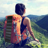 25W 5V Foldable Solar Charger Kit 8 Fold Solar Panels with 1 to 3 USB Charging Cable and Climbing Buckle for Outdoor