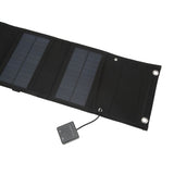 25W 5V Foldable Solar Charger Kit 8 Fold Solar Panels with 1 to 3 USB Charging Cable and Climbing Buckle for Outdoor