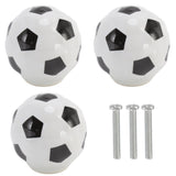 3 Set Football Cabinet Knobs Ball Sports Theme Single Hole Drawer Ceramic Handle Pulls for Cupboard Wardrobe