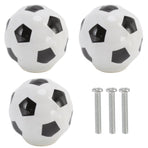 3 Set Football Cabinet Knobs Ball Sports Theme Single Hole Drawer Ceramic Handle Pulls for Cupboard Wardrobe