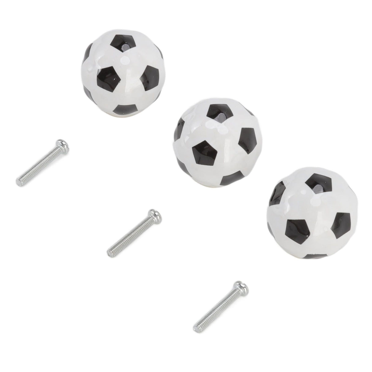 3 Set Football Cabinet Knobs Ball Sports Theme Single Hole Drawer Ceramic Handle Pulls for Cupboard Wardrobe