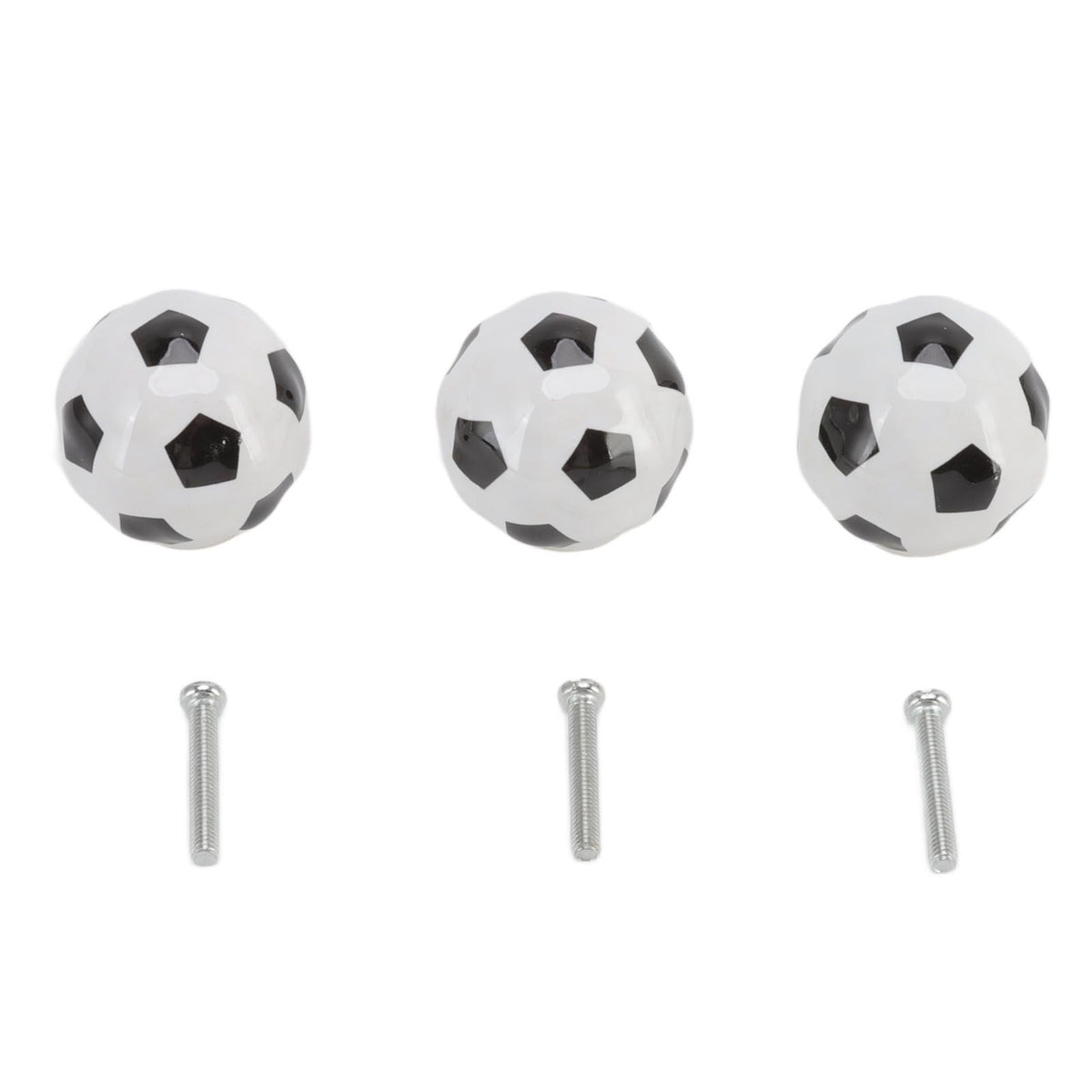 3 Set Football Cabinet Knobs Ball Sports Theme Single Hole Drawer Ceramic Handle Pulls for Cupboard Wardrobe