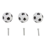 3 Set Football Cabinet Knobs Ball Sports Theme Single Hole Drawer Ceramic Handle Pulls for Cupboard Wardrobe - Extra Image