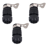 3pcs Tap Connector Adapter PP Stainless Steel Home Water Hose Accessories for Garden Car Washing with Clamp 16‑18 Outer Diameter