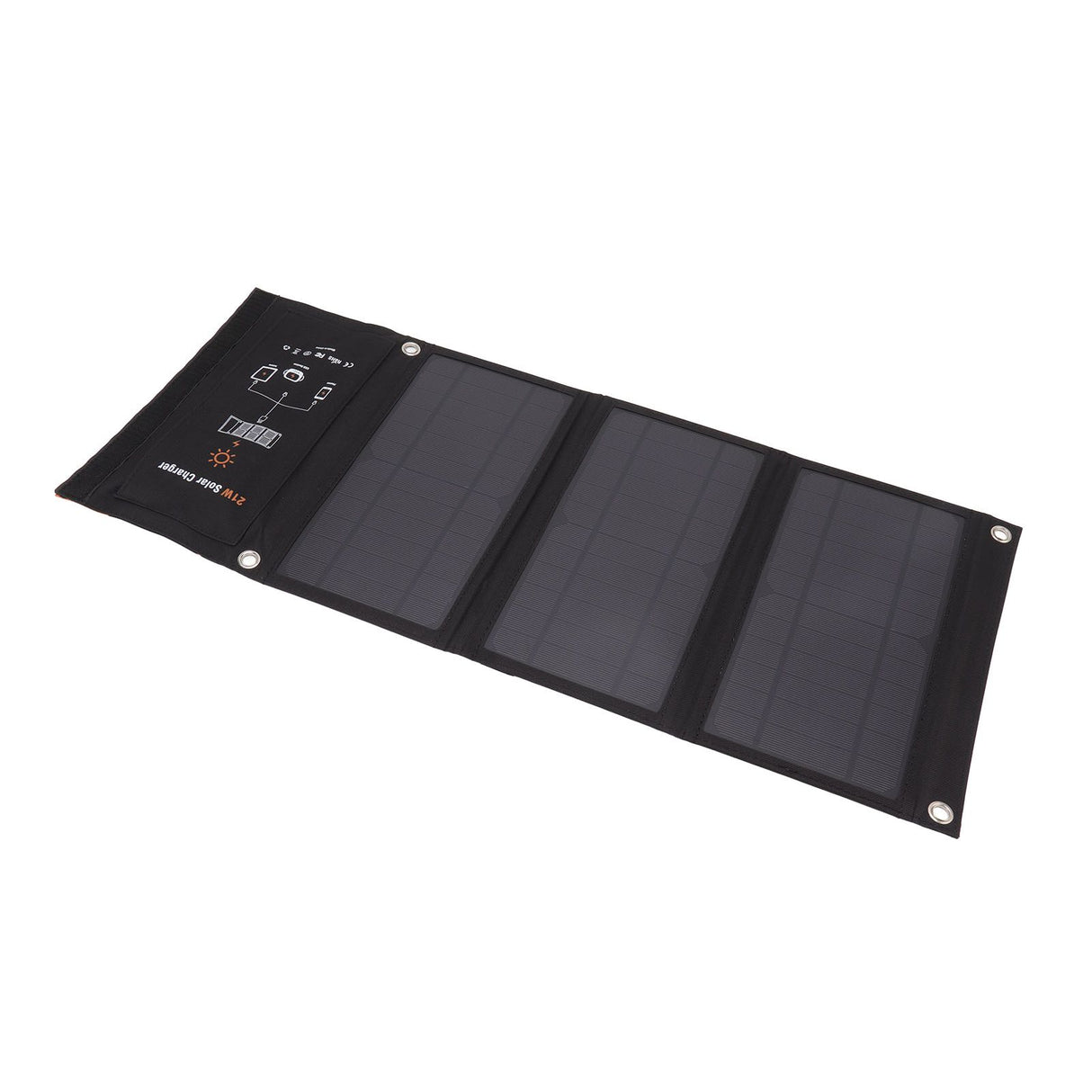 21W Foldable Solar Panel Charger Black Portable Solar Phone Charging Panels with Dual USB Port for Outdoor Hiking Camping