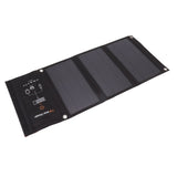21W Foldable Solar Panel Charger Black Portable Solar Phone Charging Panels with Dual USB Port for Outdoor Hiking Camping - Side View