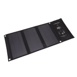21W Foldable Solar Panel Charger Black Portable Solar Phone Charging Panels with Dual USB Port for Outdoor Hiking Camping - 45-Degree Angle
