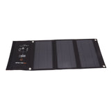 21W Foldable Solar Panel Charger Black Portable Solar Phone Charging Panels with Dual USB Port for Outdoor Hiking Camping - Close-Up Angle