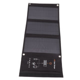 21W Foldable Solar Panel Charger Black Portable Solar Phone Charging Panels with Dual USB Port for Outdoor Hiking Camping - Low Angle