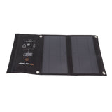 15W Monocrystalline Solar Panel Charger Dual USB Foldable Solar Charging Pack Outdoor Phone Power Bank Black