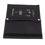 15W Monocrystalline Solar Panel Charger Dual USB Foldable Solar Charging Pack Outdoor Phone Power Bank Black