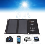 15W Monocrystalline Solar Panel Charger Dual USB Foldable Solar Charging Pack Outdoor Phone Power Bank Black - Extra Image