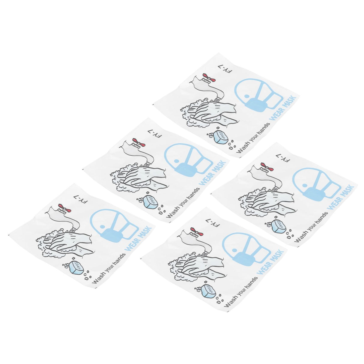 5Pcs Set Window Wall Sticker Background SelfAdhesive Sign Reminding Poster for Office School