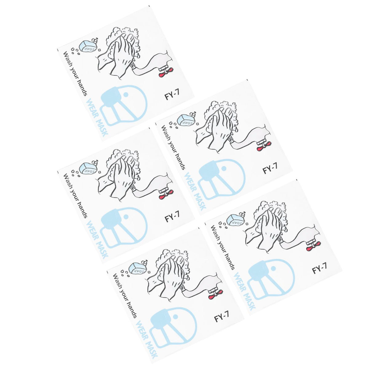 5Pcs Set Window Wall Sticker Background SelfAdhesive Sign Reminding Poster for Office School