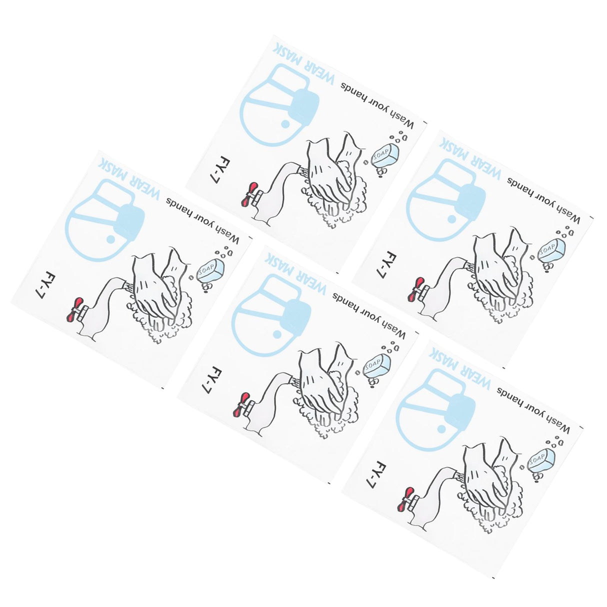 5Pcs Set Window Wall Sticker Background SelfAdhesive Sign Reminding Poster for Office School