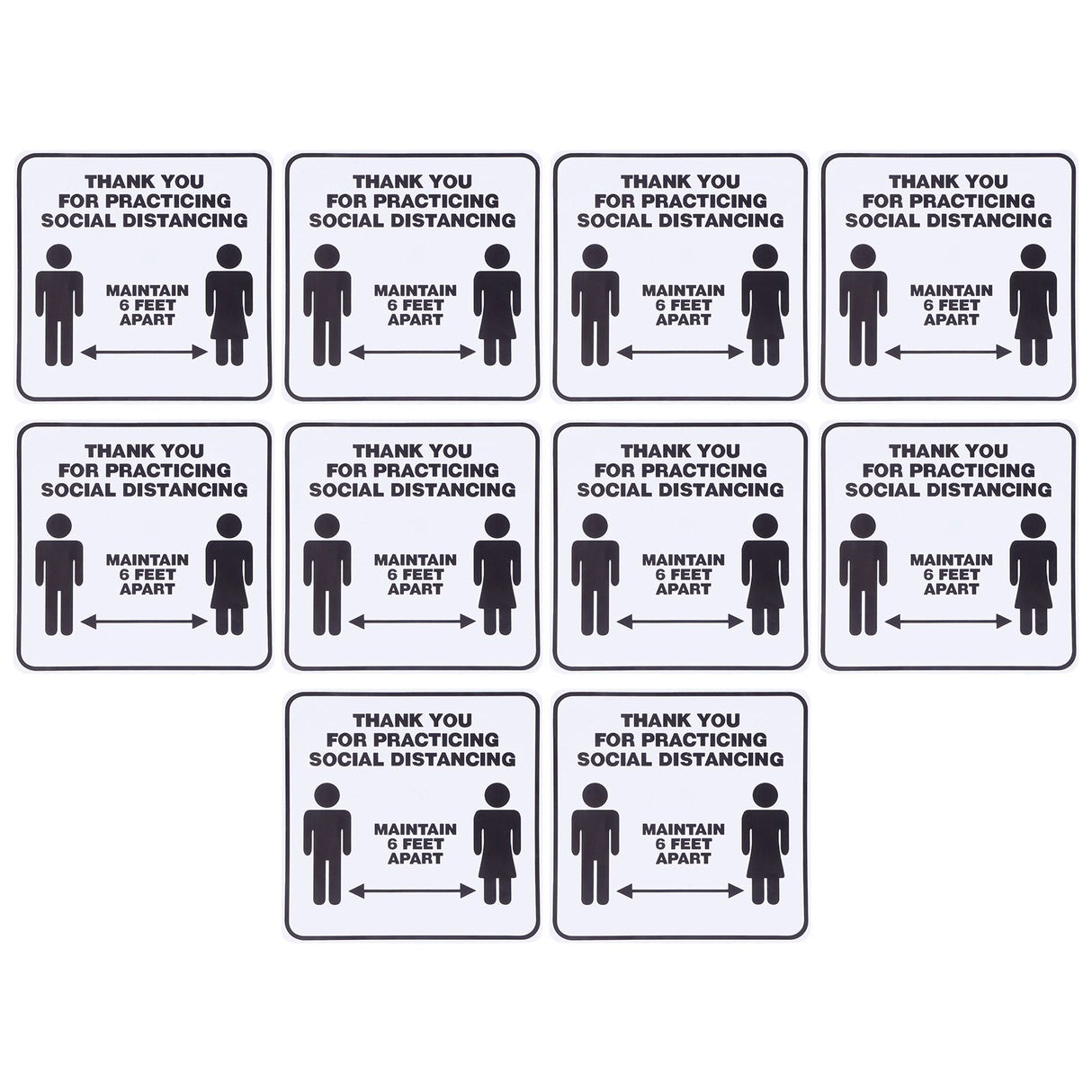 2 Set Floor Sticker Floor Distancing Signs Marker Warning Decal for Mall School Public Area