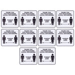 2 Set Floor Sticker Floor Distancing Signs Marker Warning Decal for Mall School Public Area