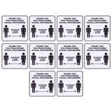 2 Set Floor Sticker Floor Distancing Signs Marker Warning Decal for Mall School Public Area