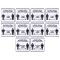 2 Set Floor Sticker Floor Distancing Signs Marker Warning Decal for Mall School Public Area