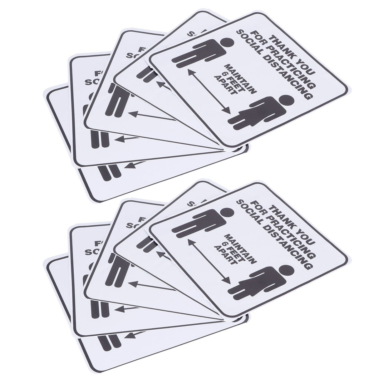 2 Set Floor Sticker Floor Distancing Signs Marker Warning Decal for Mall School Public Area