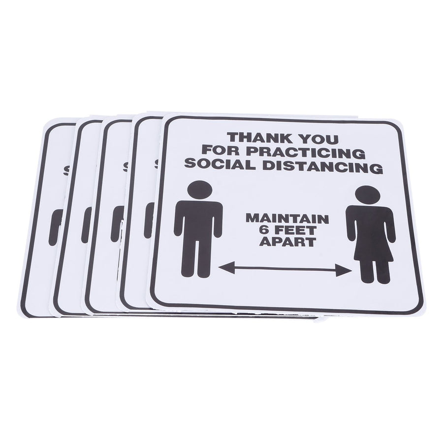 2 Set Floor Sticker Floor Distancing Signs Marker Warning Decal for Mall School Public Area