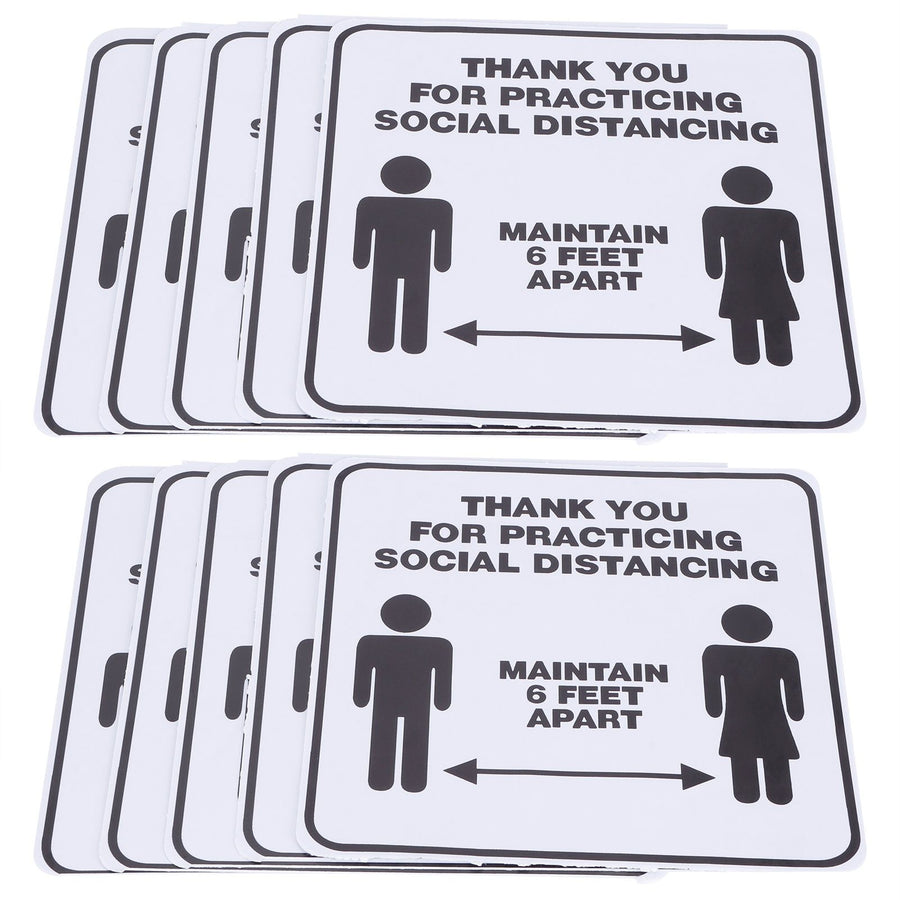 2 Set Floor Sticker Floor Distancing Signs Marker Warning Decal for Mall School Public Area