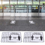 2 Set Floor Sticker Floor Distancing Signs Marker Warning Decal for Mall School Public Area